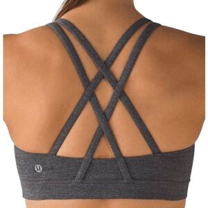 LULULEMON ATHLETICA Energy Bra In Heathered Black Size 4